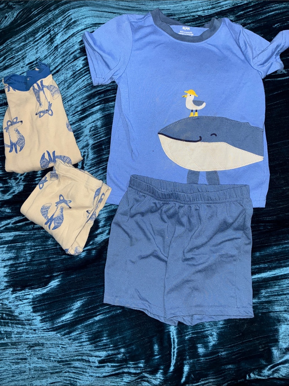 Blue Whale & Bird Toddler Pajama  & fox pajama set